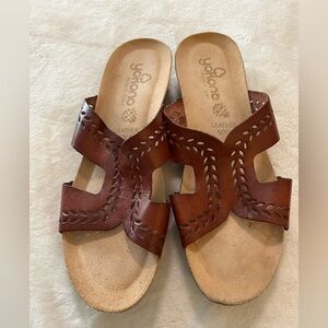 Yokono Women's Red Leather Sandals